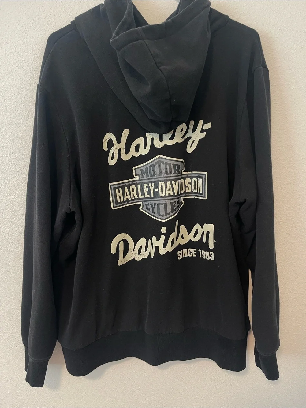 Harley-Davidson Black Pullover Hoodie with Patch Logo